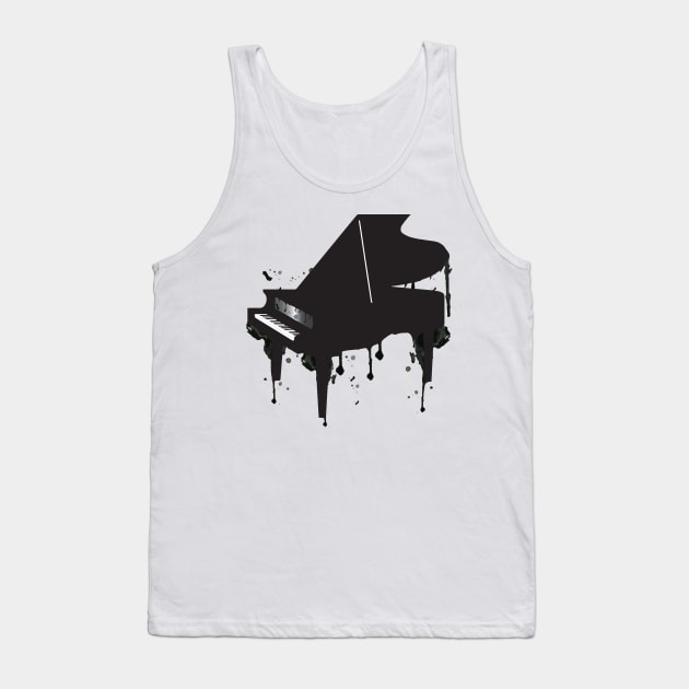 Grand piano. Watercolour with drips, Tank Top by simonreich